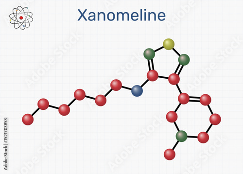 Xanomeline molecule. M1 and M4 muscarinic receptor agonist studied for treatment of Alzheimer's disease, schizophrenia