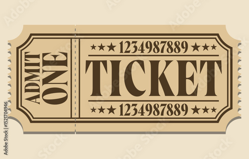 Vintage Admit One Ticket Vector – Retro Event Ticket Design