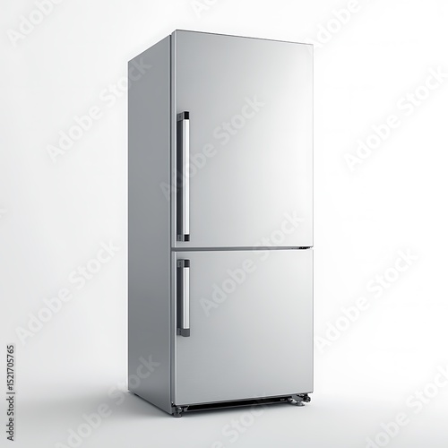 Sleek two-door refrigerator with a modern stainless steel finish.