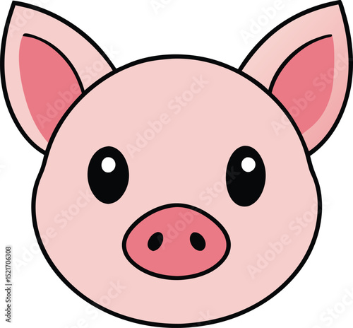 pig head icon clipart vector on transparent background
