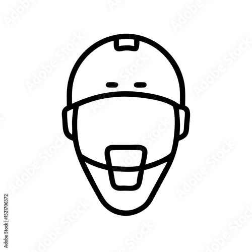 Vector illustration of a hockey helmet design with a facial shield in a minimalist style on a white background

