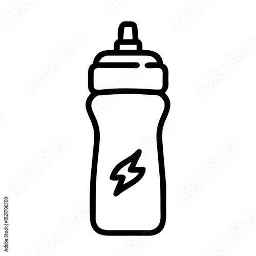 Vector illustration of a sports drink bottle design in a minimalist style on a white background
