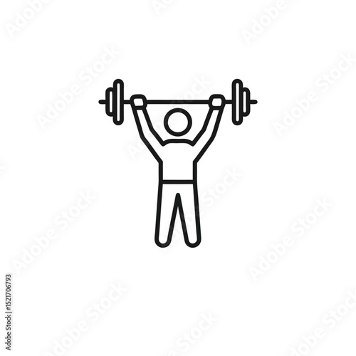  Dumble lifting line art vector icon Illustration.