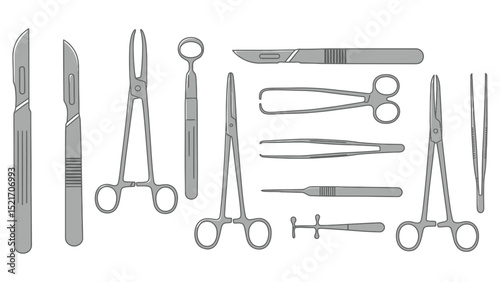 Flat Medical Tools Illustration