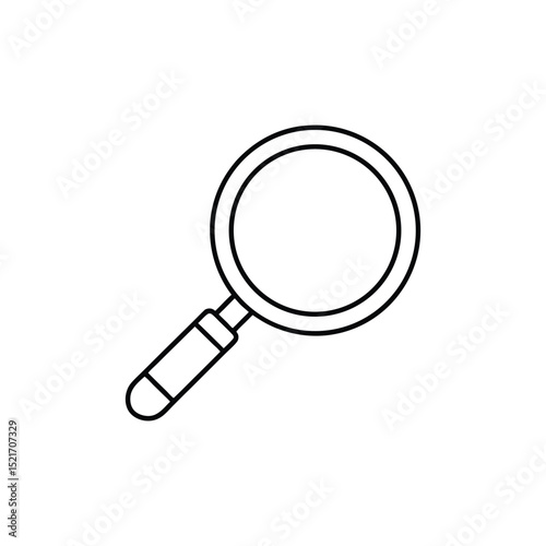 Magnifying glass vector line art icon design.