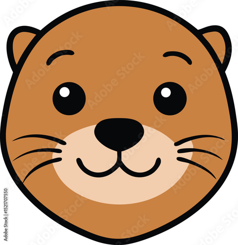 sea otter head icon clipart vector on transparent background
