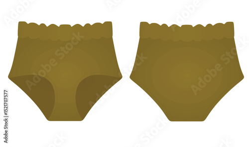 Brown female panties knickers. vector	