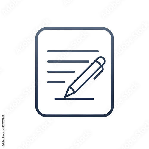 Signature  Icon isolated on transparent background