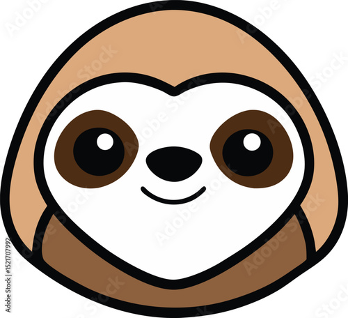 sloth head icon clipart vector on transparent background
