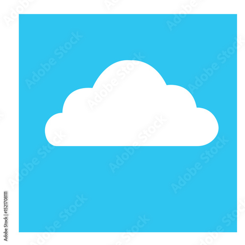Cloud icon. Blue sky cloud vector isolated on transparent light blue background. Cartoon weather illustration. Fluffy nature environment symbol for web and app.