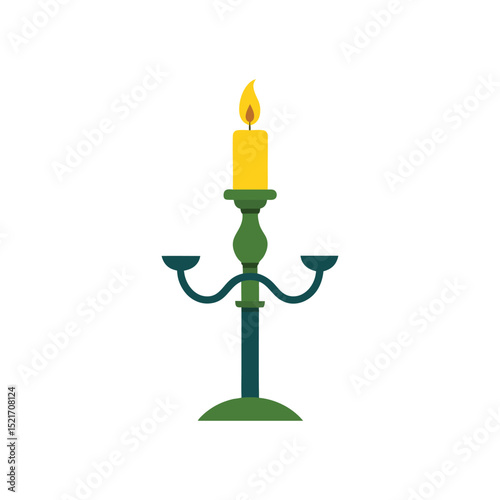 old vintage candle holder vector