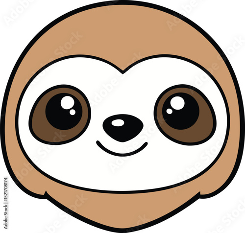 sloth  head icon clipart vector on transparent background
