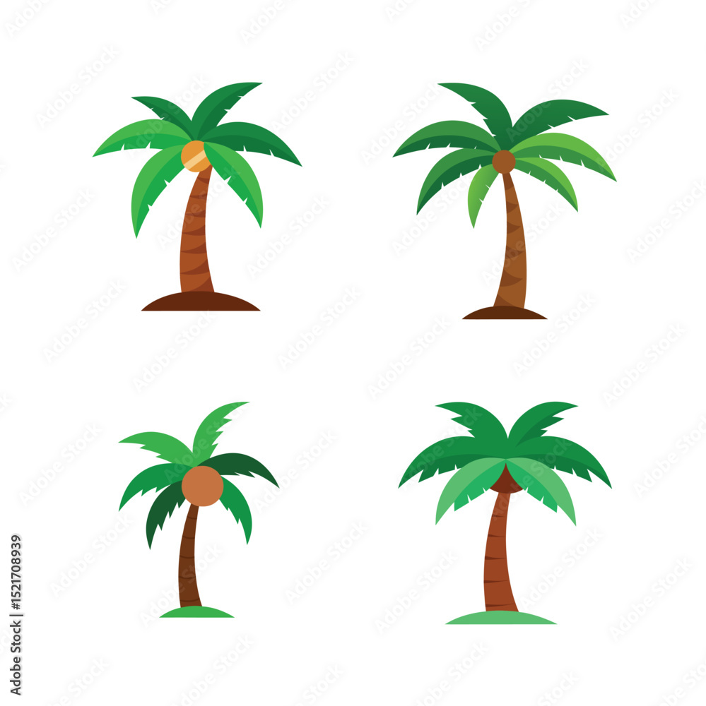 Fototapeta premium clean beautiful coconut tree vector editable icon graphic design