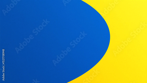 Minimalist Bold Blue and Bright Yellow Split Design with Smooth Curved Divider