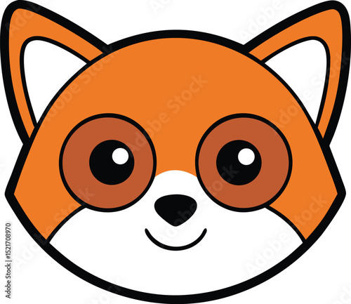 tanuki head icon clipart vector on transparent background
