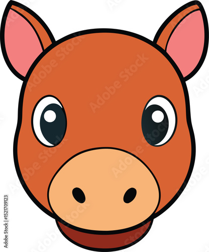 tapir head icon clipart vector on transparent background
