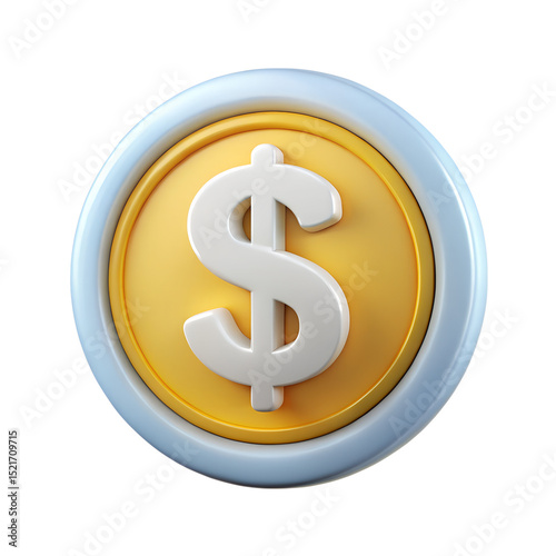 3D Investment  Icon isolated on transparent background