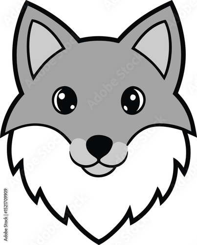 wolf head icon clipart vector on transparent background
