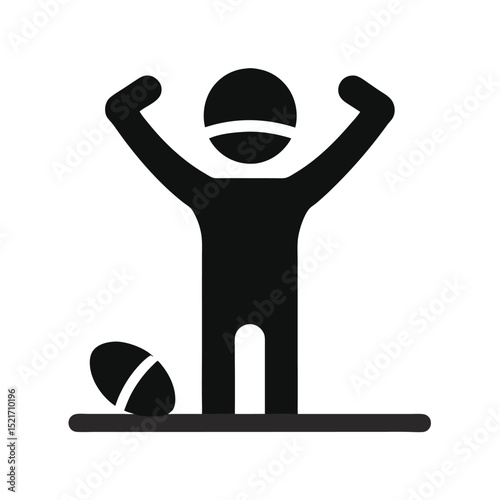 Touchdown Celebration Silhouette Icon