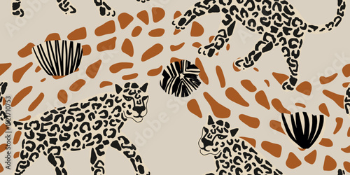 Leopard Animal Print Seamless Texture Illustration Pattern