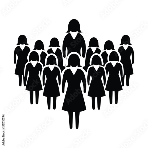 Group of Women in Various Sizes Female Illustration