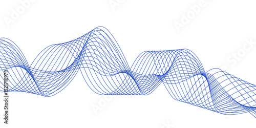 Abstract blue background with a glowing abstract waves. Abstract wave element for design. Digital frequency track equalizer, Futuristic background design. Long exposure, Light painting photography.