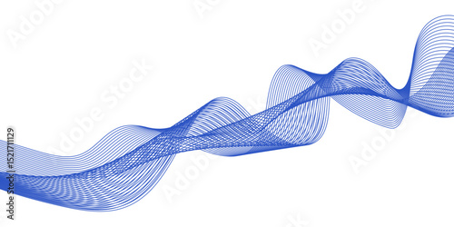 Abstract blue background with a glowing abstract waves. Abstract wave element for design. Digital frequency track equalizer, Futuristic background design. Long exposure, Light painting photography.