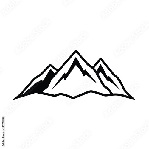 Snowy Mountain Range Illustration