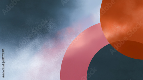 Abstract composition of colorful shapes blending harmoniously with soft gradients in a modern art style