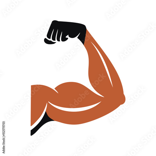 Strong bicep muscle flexing power fitness strength