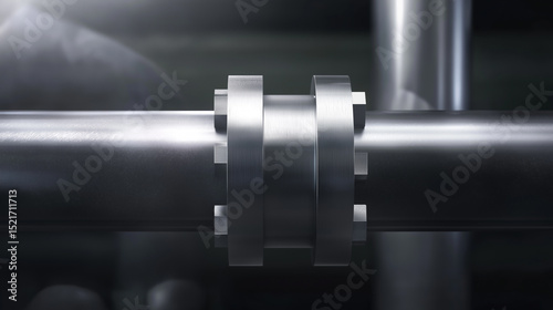 Metal pipe connector inspected in an industrial setting during day