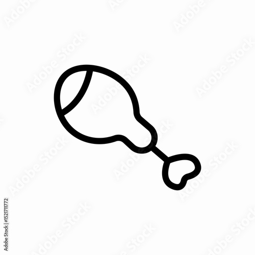 Chicken leg meat icon vector sign
