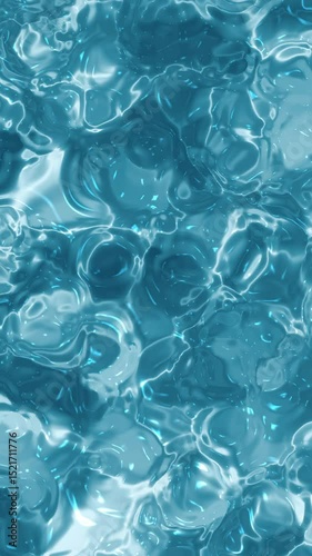 Vivid Textured Surface of Light Reflecting Blue Liquid Patterns