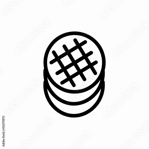Waffle breakfast sweet icon vector sign