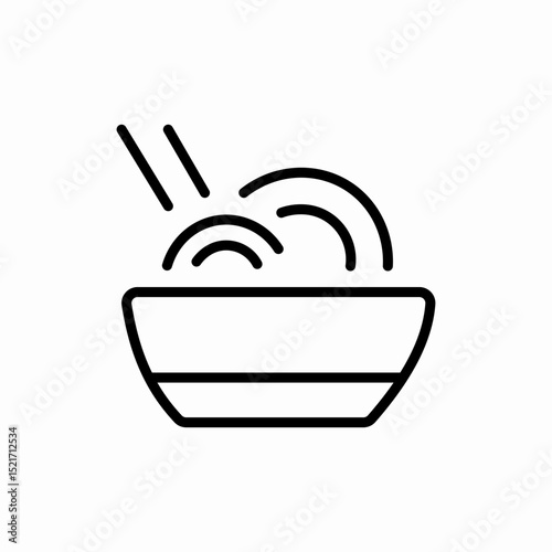 Noodle bowl asian food icon vector sign
