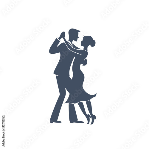 Elegant couple ballroom dance silhouette romantic partner