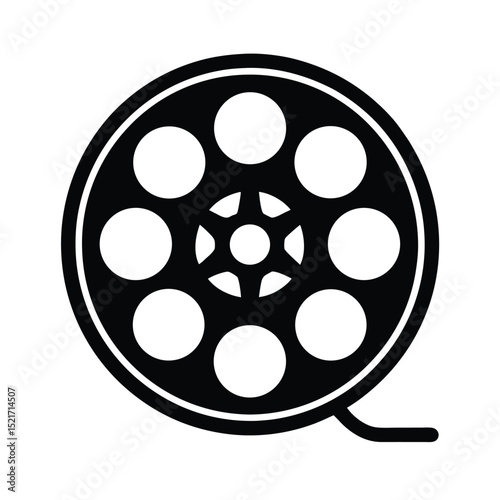 Reel Icon Vector in Flat Clean Style