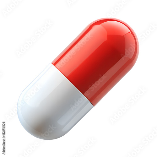 3D Pill Icon isolated on transparent background