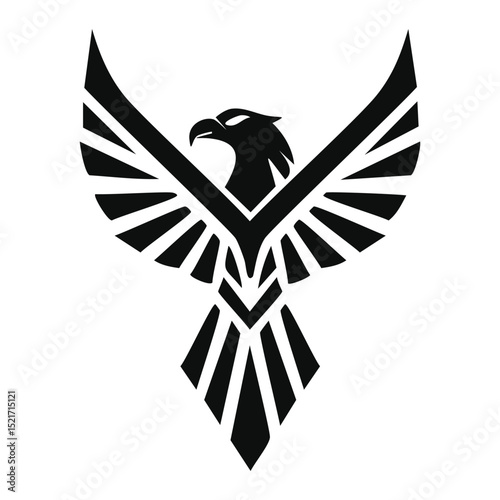 Majestic black eagle wings spread soaring high