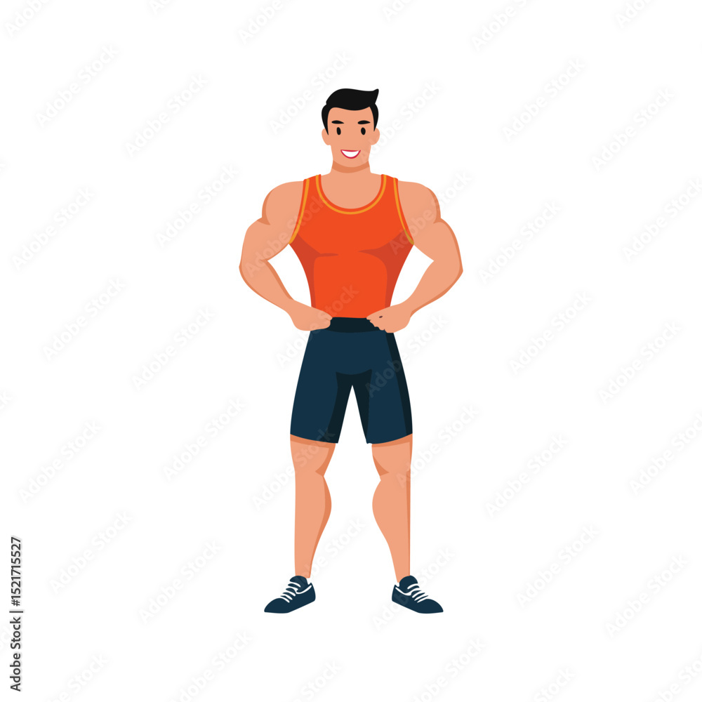 Fototapeta premium Muscular man fitness model athletic bodybuilder