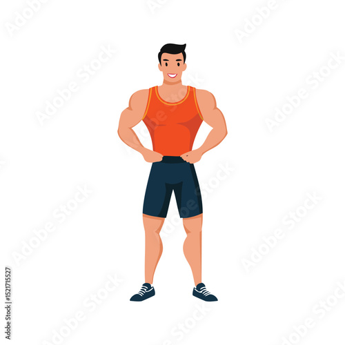 Muscular man fitness model athletic bodybuilder