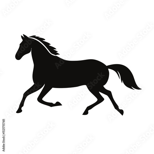 Running horse silhouette elegant equestrian design