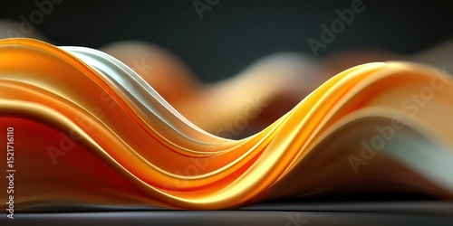 Curvy waves of orange and white fabric create a dynamic visual experience in elegant design
