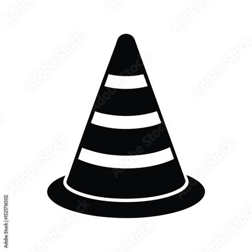 Road Cone Icon Vector in Flat Clean Style