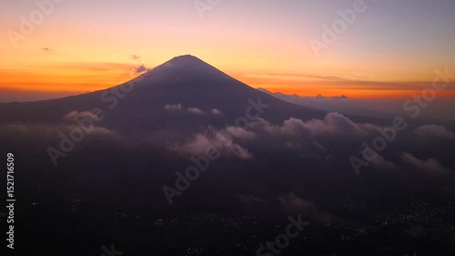 Wallpaper Mural View at one of the most recognizable sights island Bali, volcano Agung, on the top of which according to legend live spirits protecting the island Bali Indonesia, Rice Terraces and Agung volcano  Torontodigital.ca
