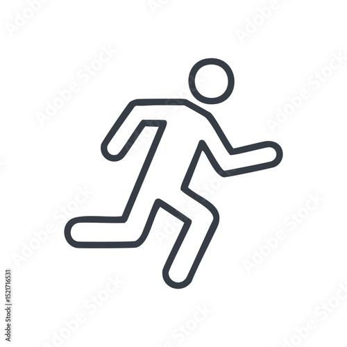 Running person icon simple line art design