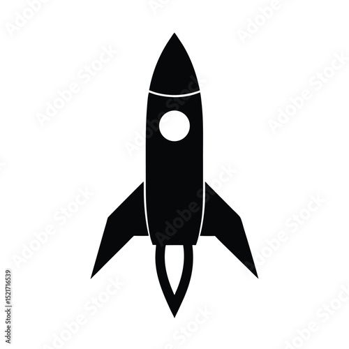 Rocket Icon Vector in Flat Clean Style