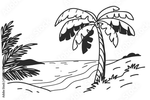 vector illustration of a tropical island
