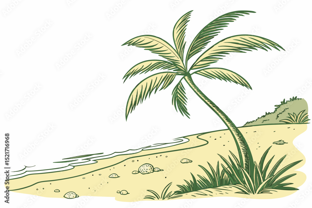 Obraz premium tropical island with palm trees