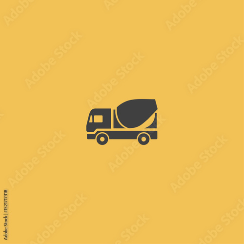 Concrete mixer truck flat vector design